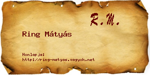 Ring Mátyás névjegykártya